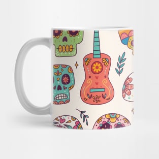 Day of the Dead Sugar Skull Doodle Art Mug